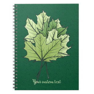 Spring Green Maple Leaves Nature Lover Notebook