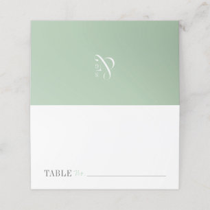 Spring green modern typography minimalist wedding place card