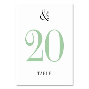 Spring green modern typography wedding table card