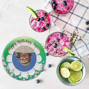 Spring Green Party Photo Frame Paper Plate