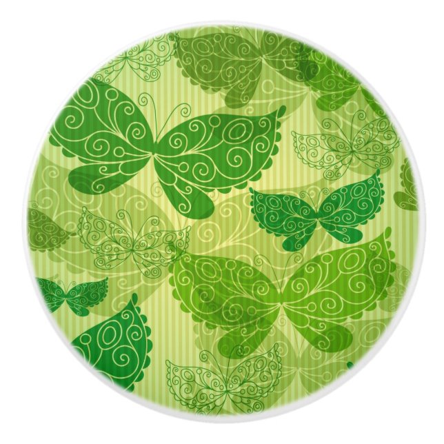 Spring Green Pattern Ceramic Knob (Front)