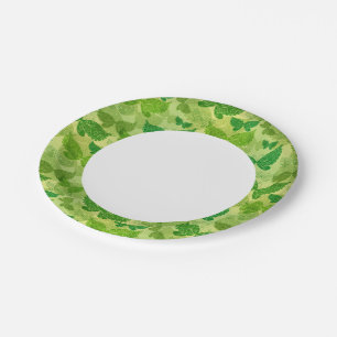 Spring Green Pattern Paper Plate