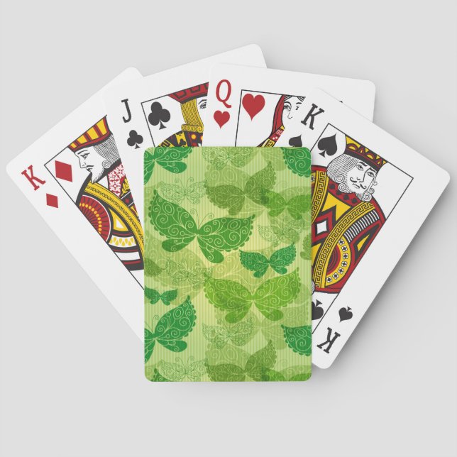 Spring Green Pattern Playing Cards (Back)