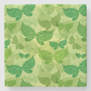 Spring Green Pattern Stone Coaster