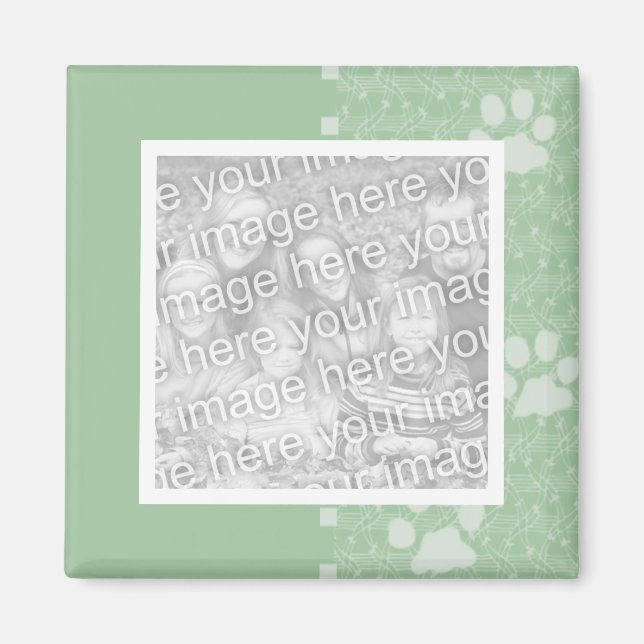 Spring Green Paws Photo Magnets (Front)