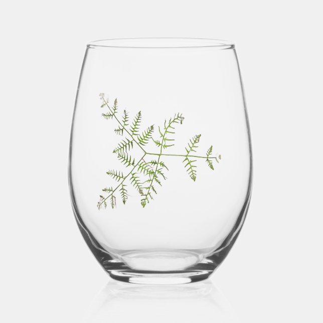 spring green  stemless wine glass (Front)