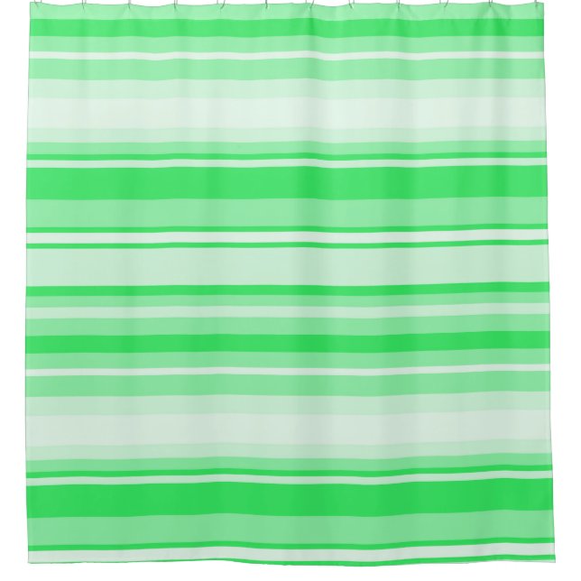 Spring green stripes shower curtain (Front)