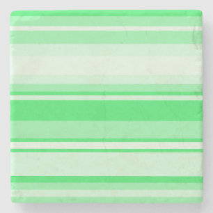 Spring green stripes stone coaster
