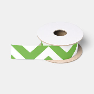 Spring Green & White Chevron Wedding Birthday Satin Ribbon