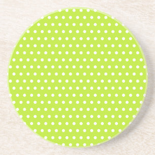 Spring Green White Dots Coaster