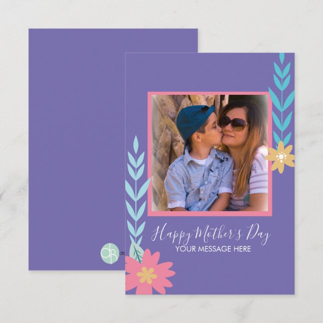 Spring Greenery Happy Mother's Day Card (Front/Back)