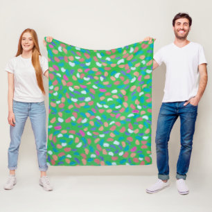 Spring Greens Painterly Art Fleece Blanket