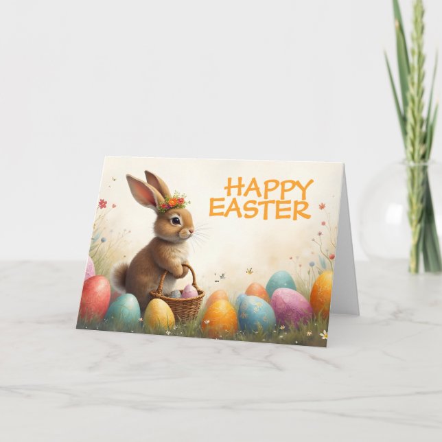Spring Greetings from the Easter Bunny Card (Front)