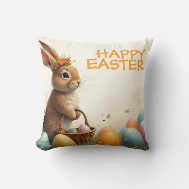 Spring Greetings from the Easter Bunny Cushion (Front)