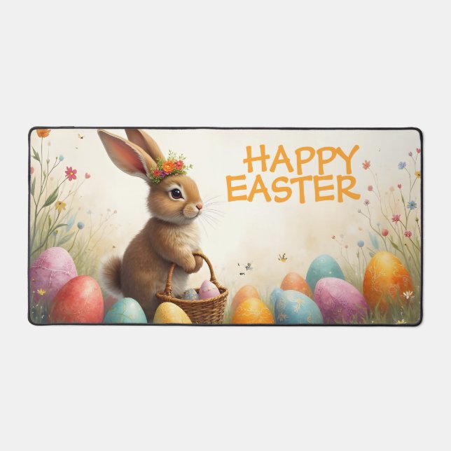 Spring Greetings from the Easter Bunny Desk Mat (Front)