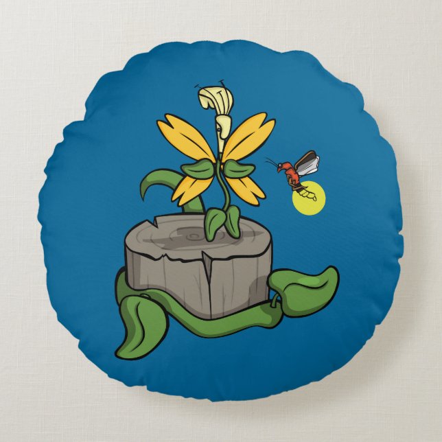 Spring Greets Summer Round Pillow (Front)