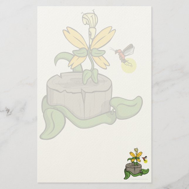 Spring Greets Summer Stationery (Front)