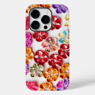 Spring Handmade sewn fabric Flowers Multicolor Case-Mate iPhone 14 Pro Case