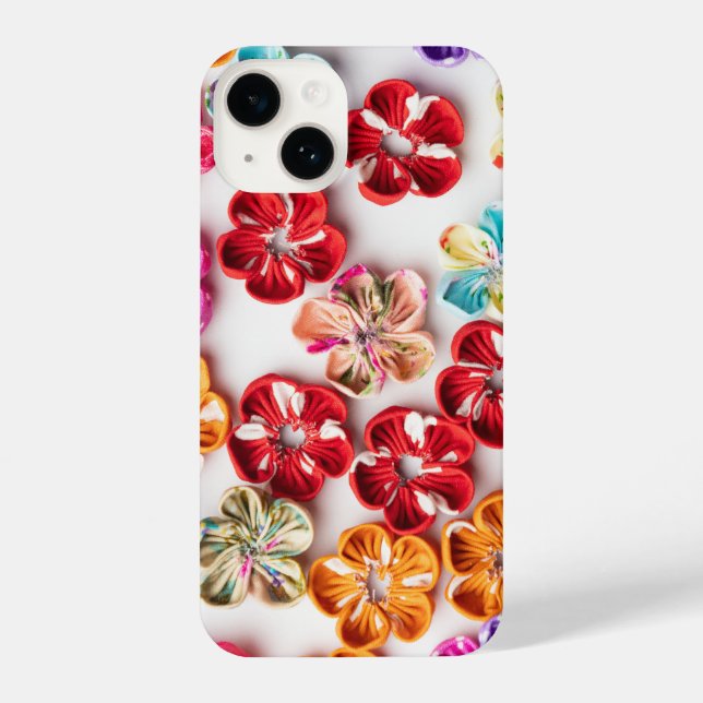 Spring Handmade sewn fabric Flowers Multicolor  iPhone Case (Back)