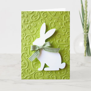 Spring Hare Embossed Green Card