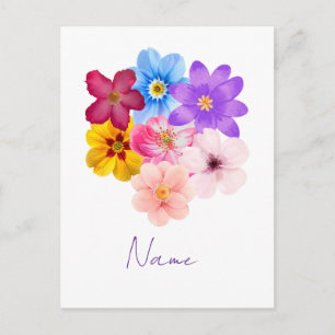 Spring Harmony - Mixed Watercolor Flower Bouquet Postcard