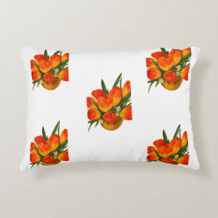 Spring Harmony – Orange & Yellow Tulips Decorative Cushion