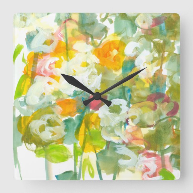 Spring has Sprung II Square Wall Clock (Front)