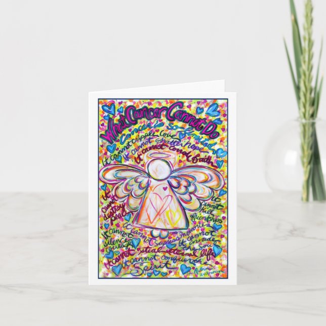 Spring Hearts Cancer Angel Card (Front)