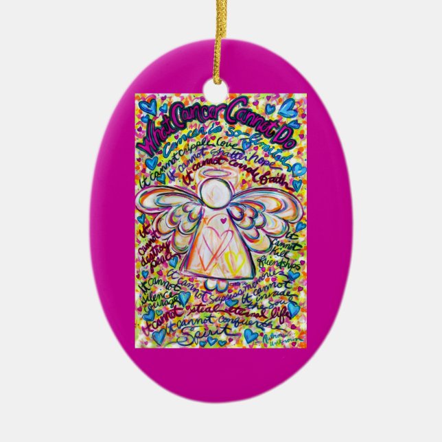 Spring Hearts Cancer Angel Ornament Customised (Front)