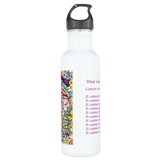 Spring Hearts Cancer Cannot Do Angel 710 Ml Water Bottle (Front)