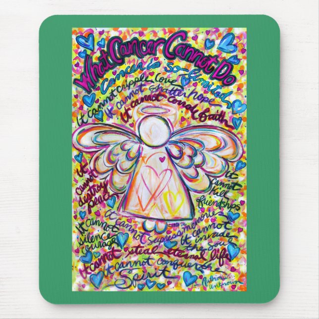 Spring Hearts Cancer Cannot Do Angel Mousepad (Front)