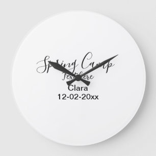 Spring holiday camping custom add name date large clock