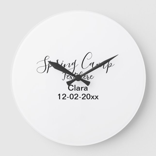 Spring holiday camping custom add name date large clock (Front)