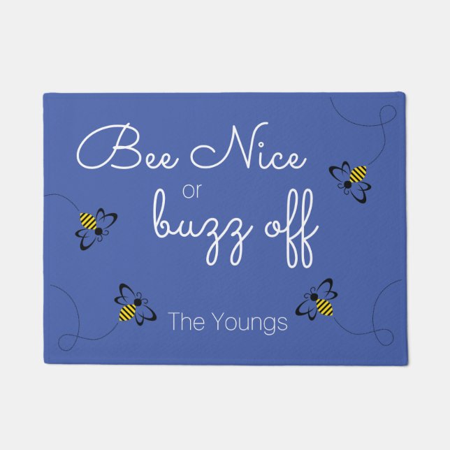 Spring Home Decor with Honey Bees Doormat (Front)