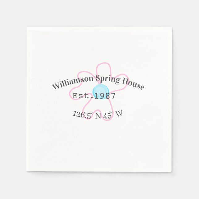 Spring house coordinates latitude longitude name d napkin (Front)