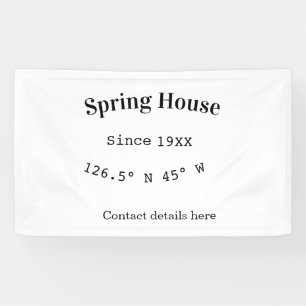 Spring house ets. Date year custom coordinates add Banner