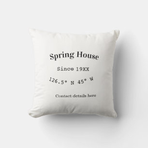 Spring house ets. Date year custom coordinates add Cushion