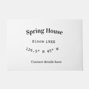 Spring house ets. Date year custom coordinates add Doormat