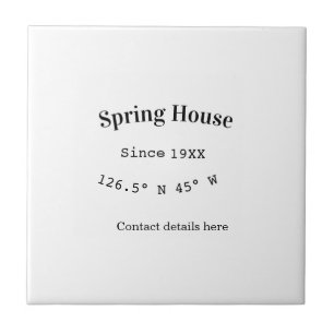 Spring house ets. Date year custom coordinates add Tile