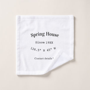 Spring house ets. Date year custom coordinates add Wash Cloth