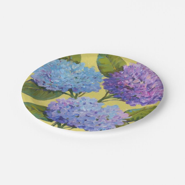 Spring Hydrangeas I Paper Plate (Angled)