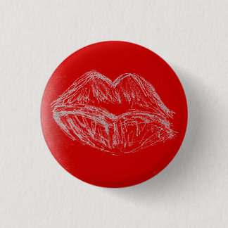 Spring Imagination - Lipstick Lips 3 Cm Round Badge
