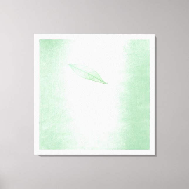 Spring Impressions Mint Green Leaf Canvas Print (Front)