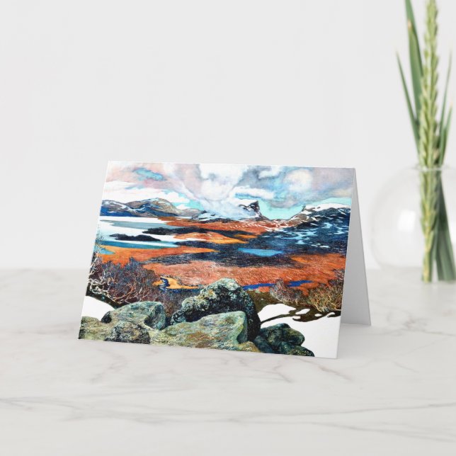 Spring in Lapland, fine art painting Card (Front)