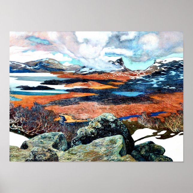 Spring in Lapland, fine art painting Poster (Front)