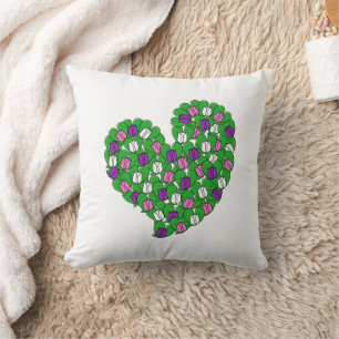 Spring in Love-Colourful Tulips(pink,purple,white) Cushion
