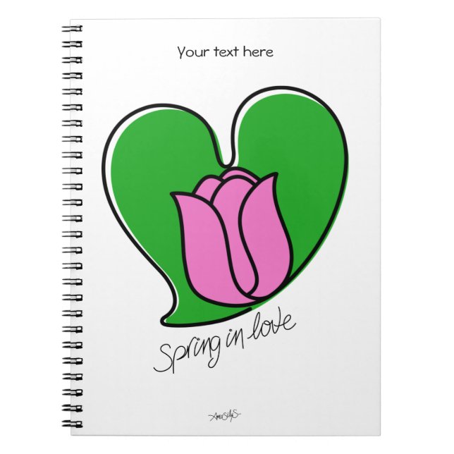 Spring in Love - Pink Tulips Notebook (Front)