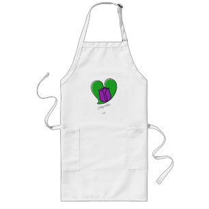Spring in Love - Purple Tulips Long Apron