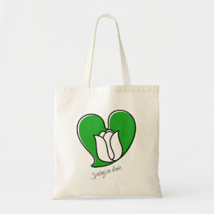 Spring in Love - White Tulips Tote Bag