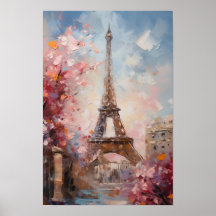 Spring In Paris The Eiffel Tower Oil Painting
